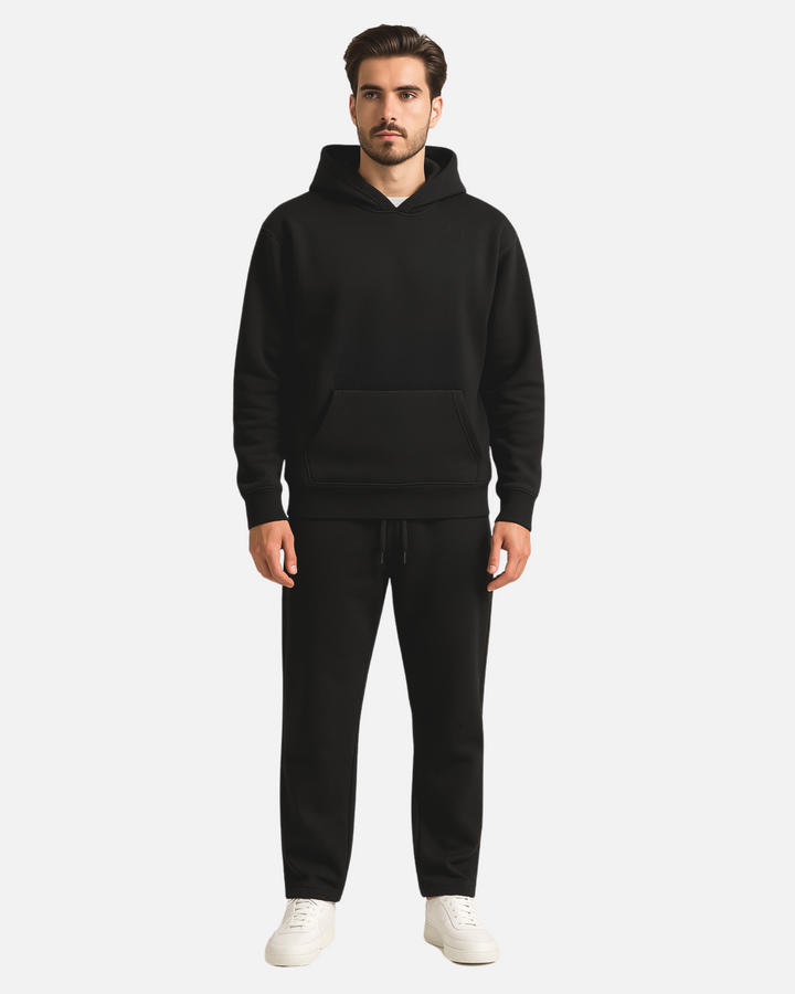 Drop Shoulder Hoodie - Black