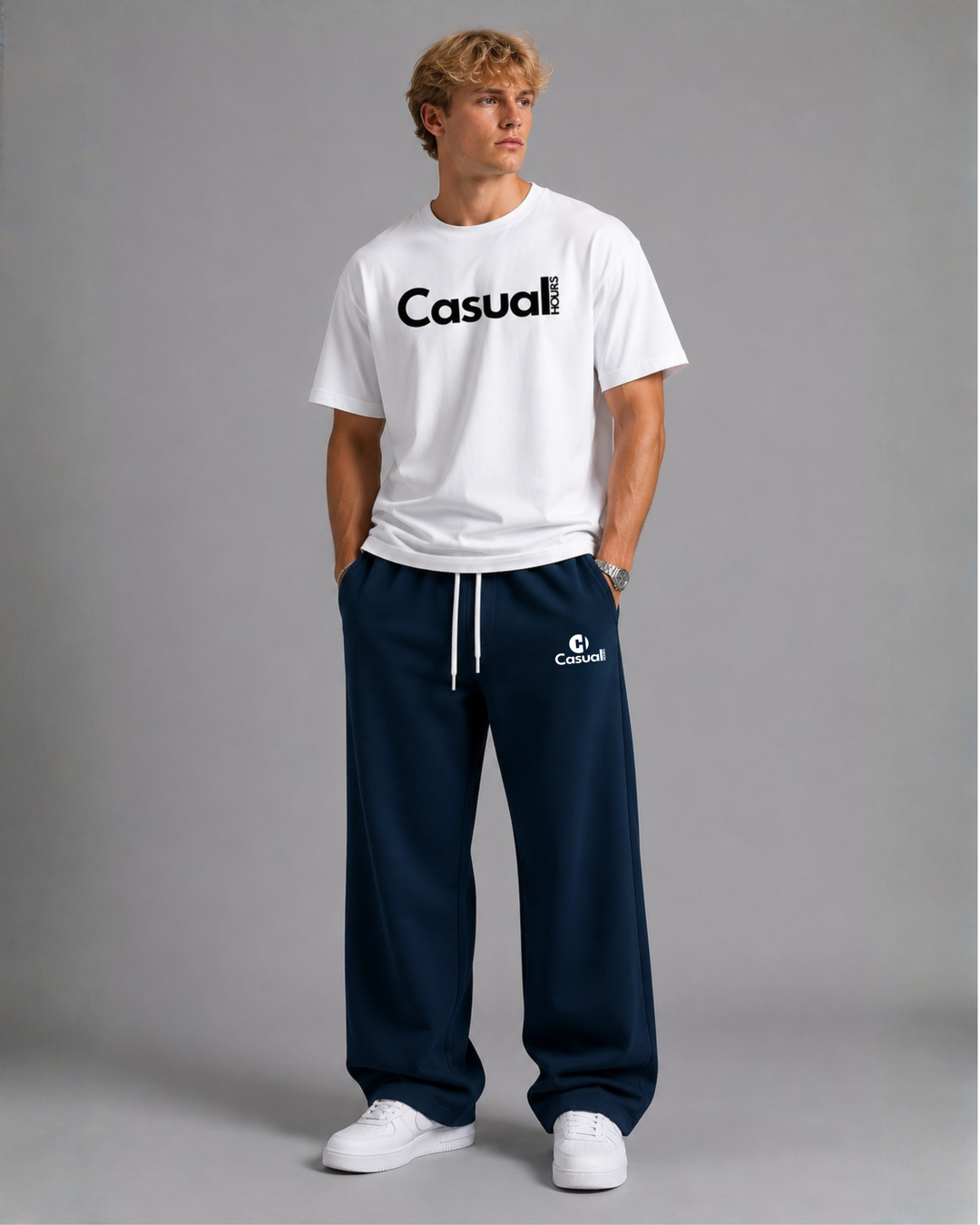 Premium Baggy Sweatpants - Navy