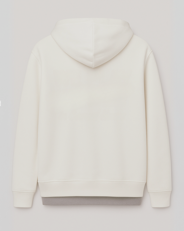 Premium White Cream Drop Shoulder Hoodie