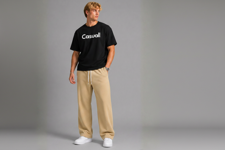 Premium Baggy Sweatpants - Beige