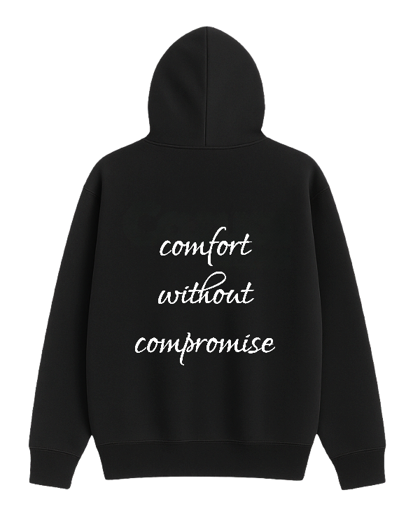 Drop Shoulder Hoodie - Black