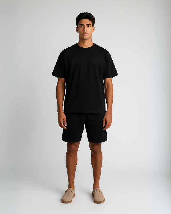 Black Cotton Shorts