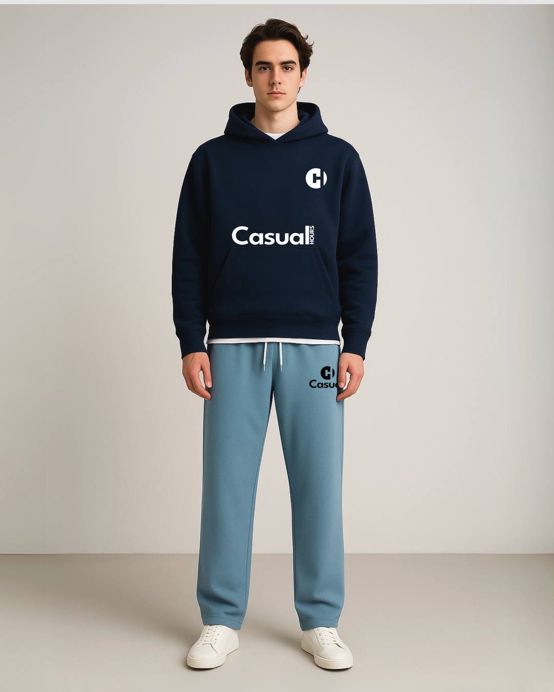 Drop Shoulder Hoodie - Navy