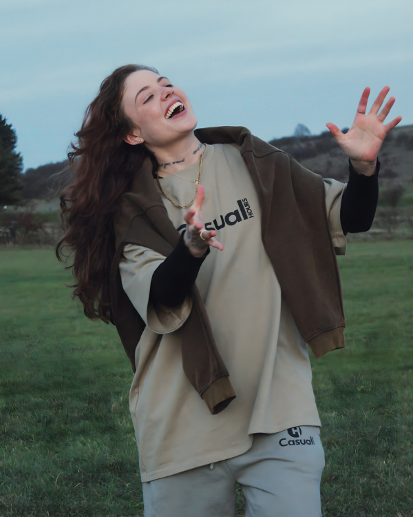 Drop Shoulder T - Shirt - Pale Olive