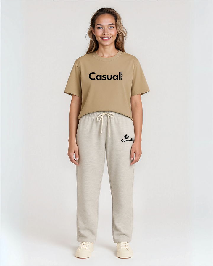 Drop Shoulder T - Shirt - Pale Olive