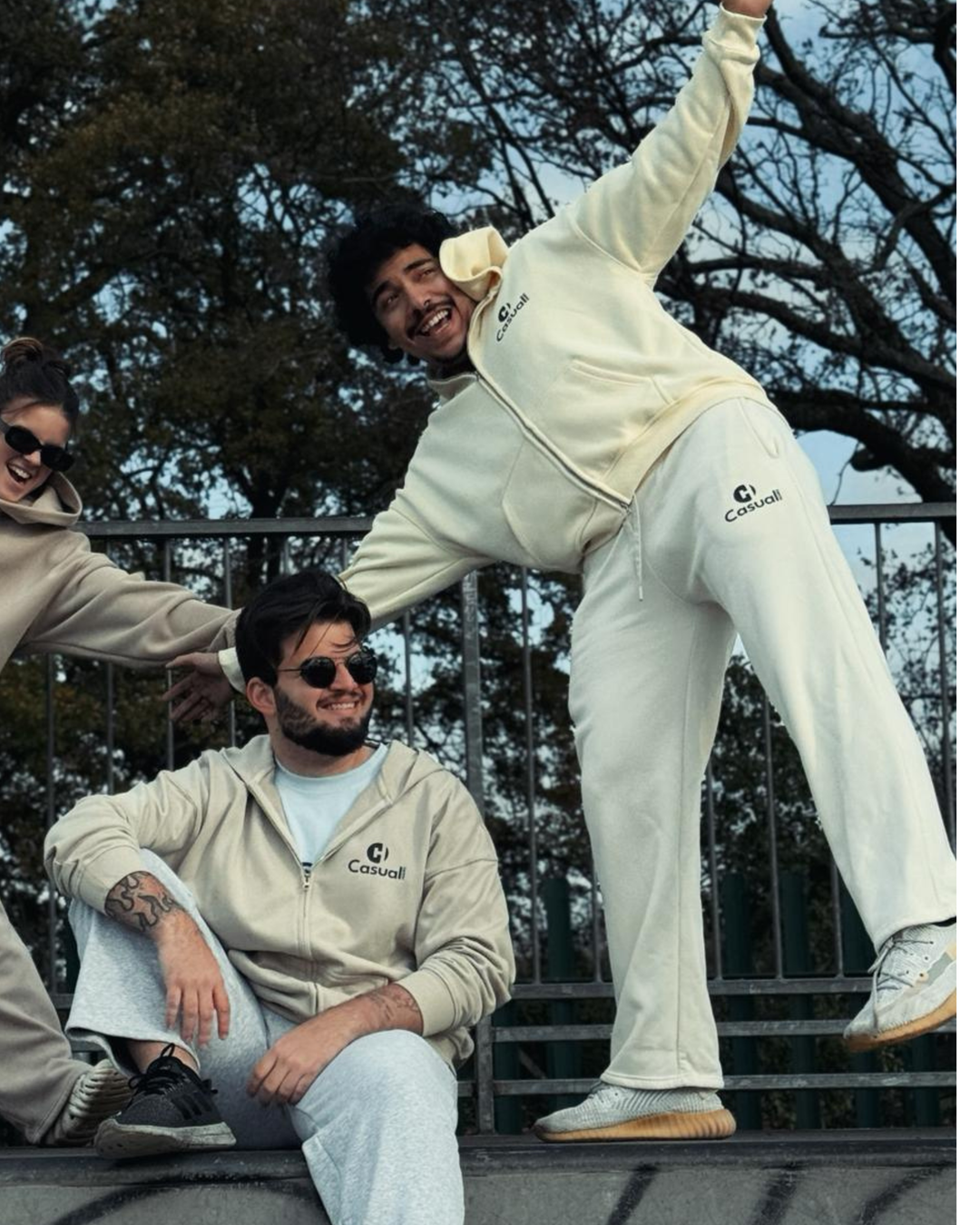 Premium Baggy Sweatpants - Rice White