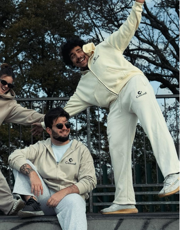Premium Baggy Sweatpants - Rice White