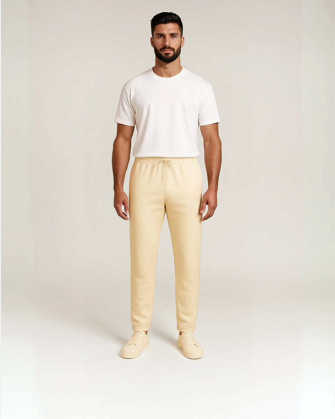 Premium Baggy Sweatpants - Rice White