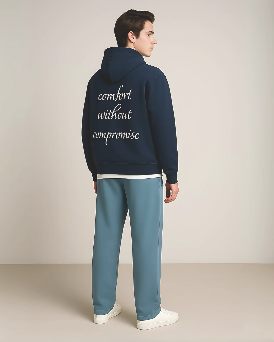 Drop Shoulder Hoodie - Navy