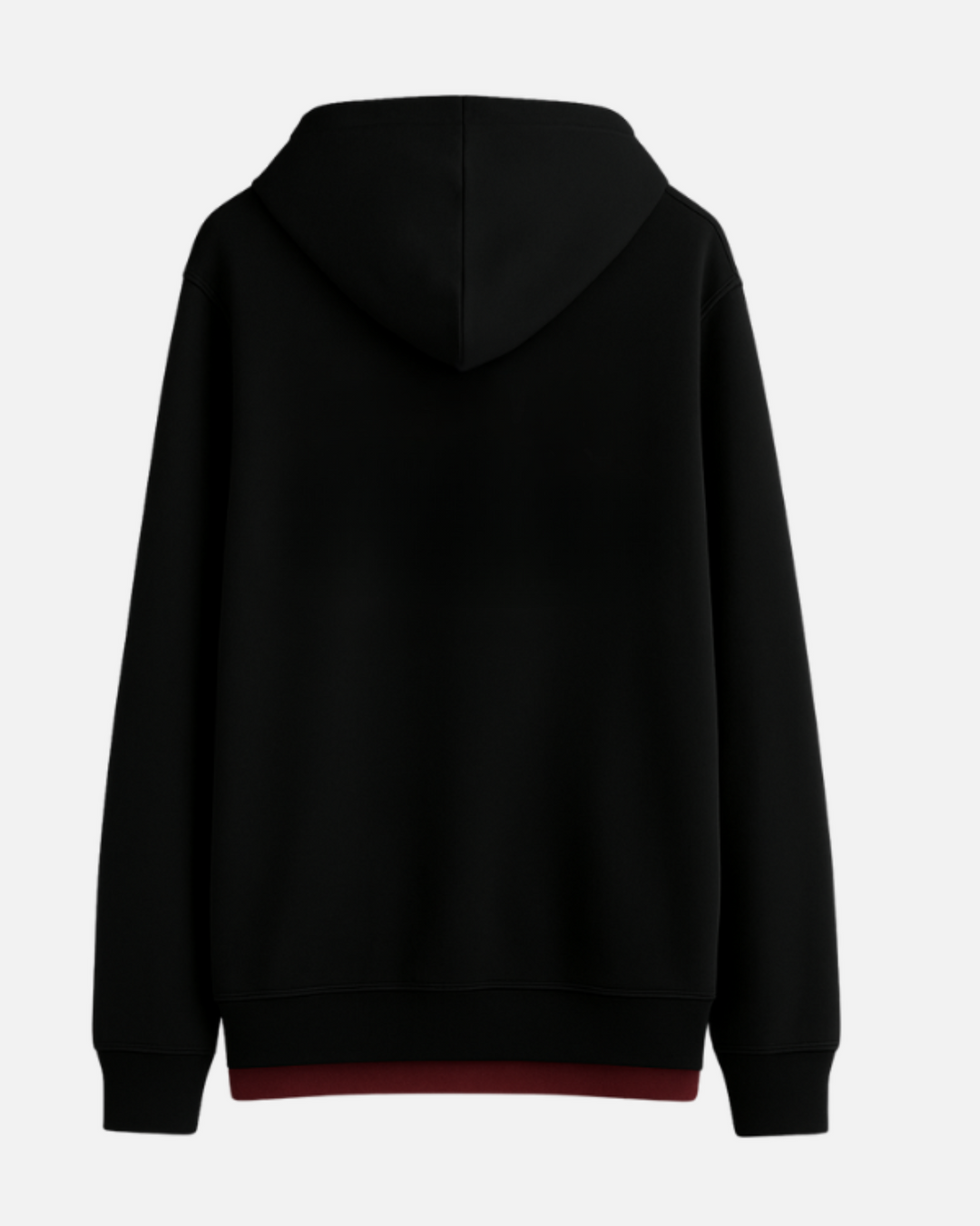 Premium Black Red Drop Shoulder Hoodie