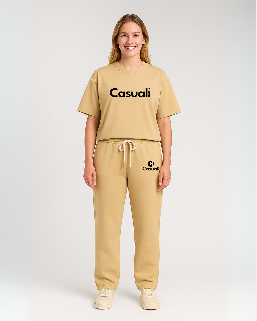Premium Baggy Sweatpants - Beige