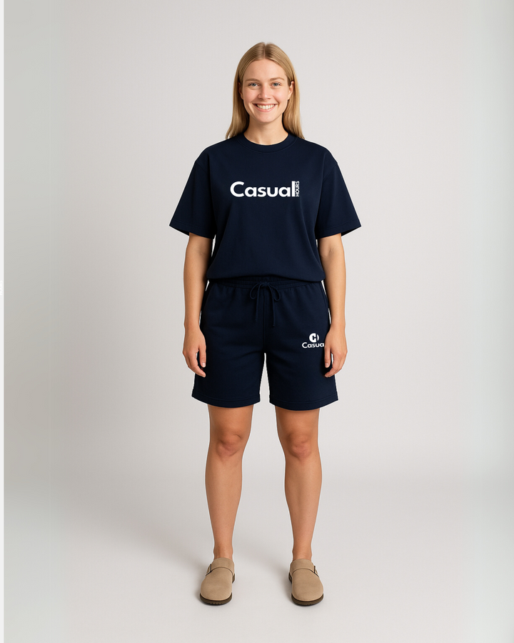 Navy Cotton Shorts