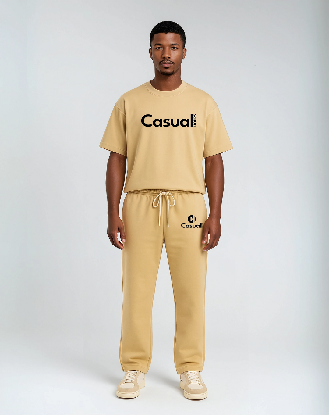 Premium Baggy Sweatpants - Beige