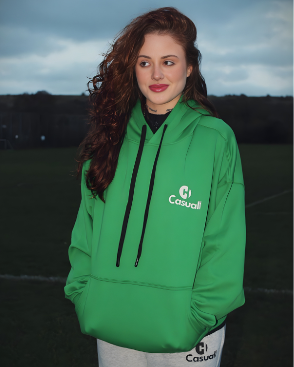 Premium Green Black Drop Shoulder Hoodie