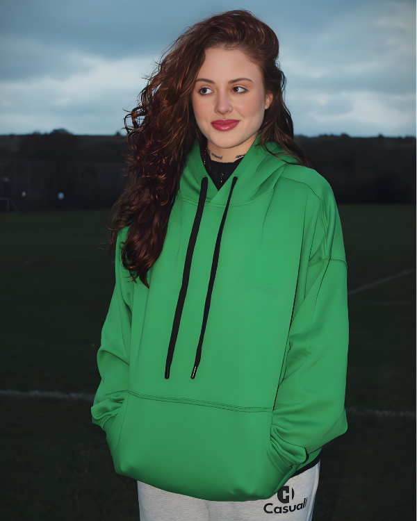 Premium Green Black Drop Shoulder Hoodie