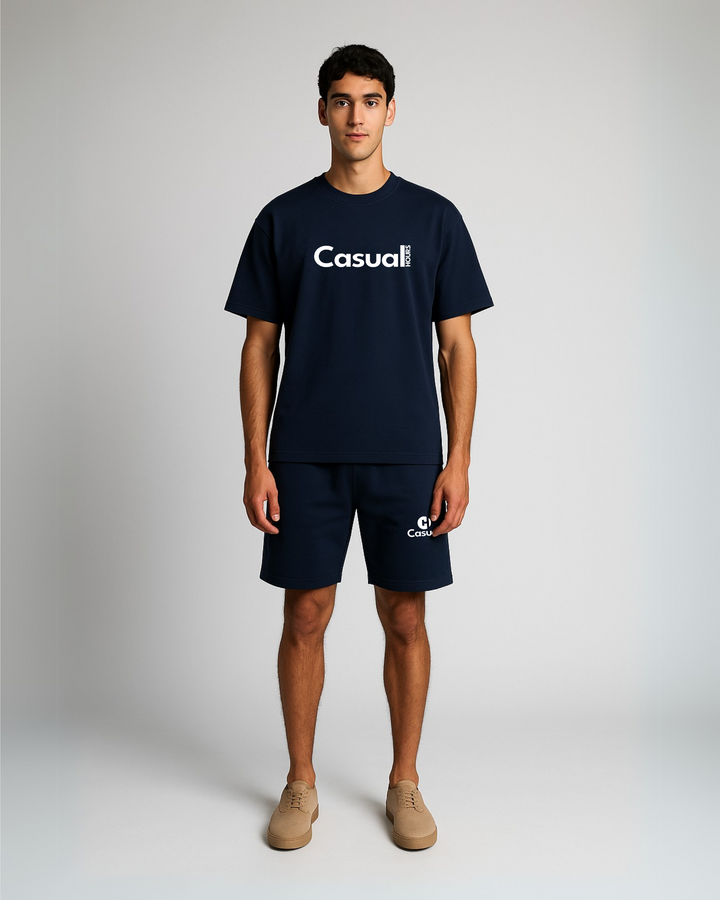 Navy Cotton Shorts