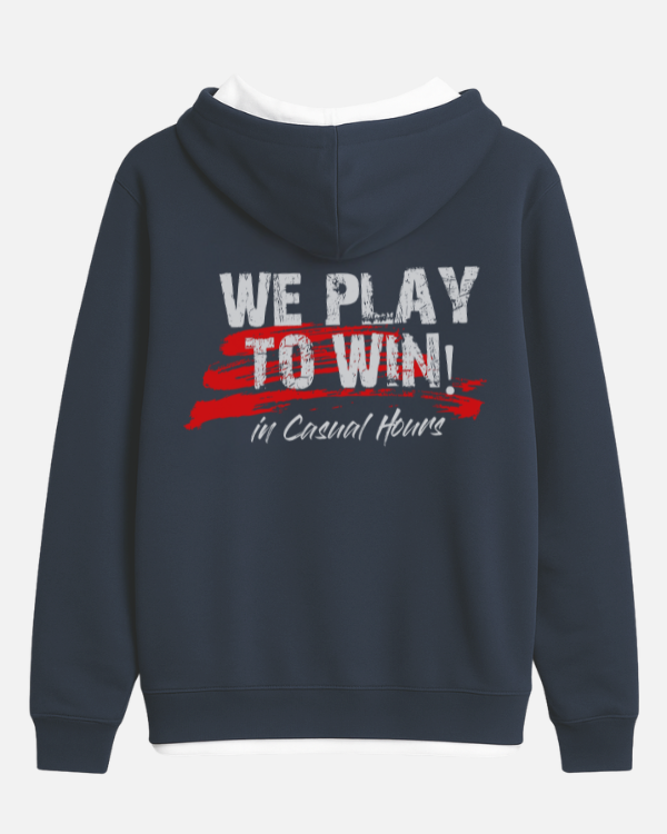 Premium Navy White Drop Shoulder Hoodie