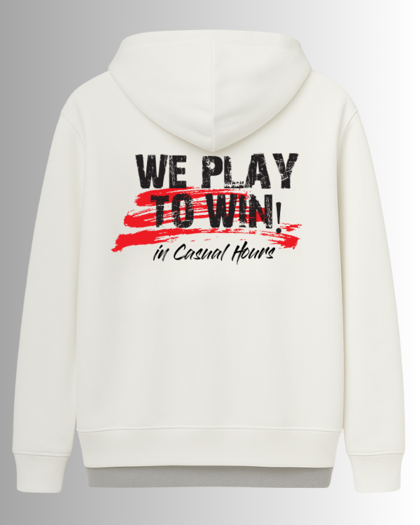 Premium White Silver Drop Shoulder Hoodie