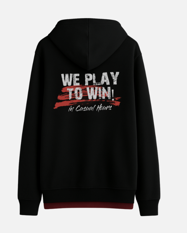 Premium Black Red Drop Shoulder Hoodie