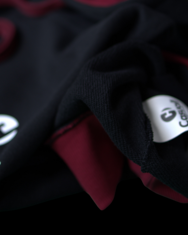 Premium Black Red Drop Shoulder Hoodie