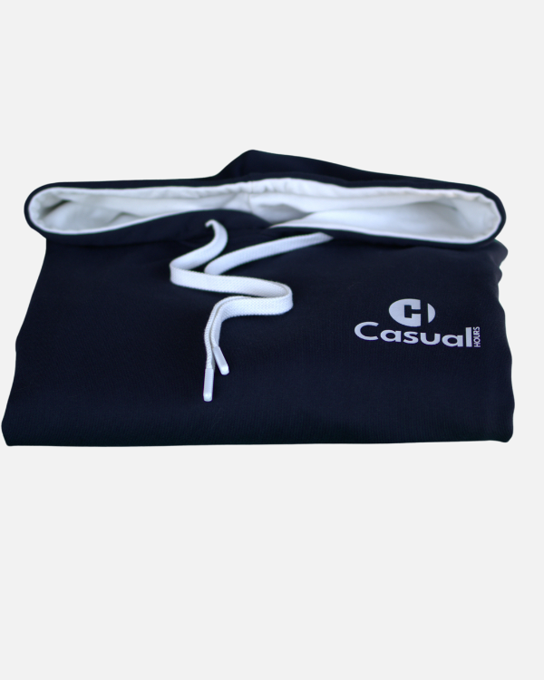 Premium Navy White Drop Shoulder Hoodie