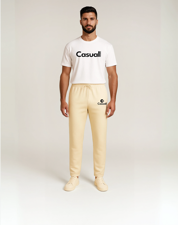 Premium Baggy Sweatpants - Rice White