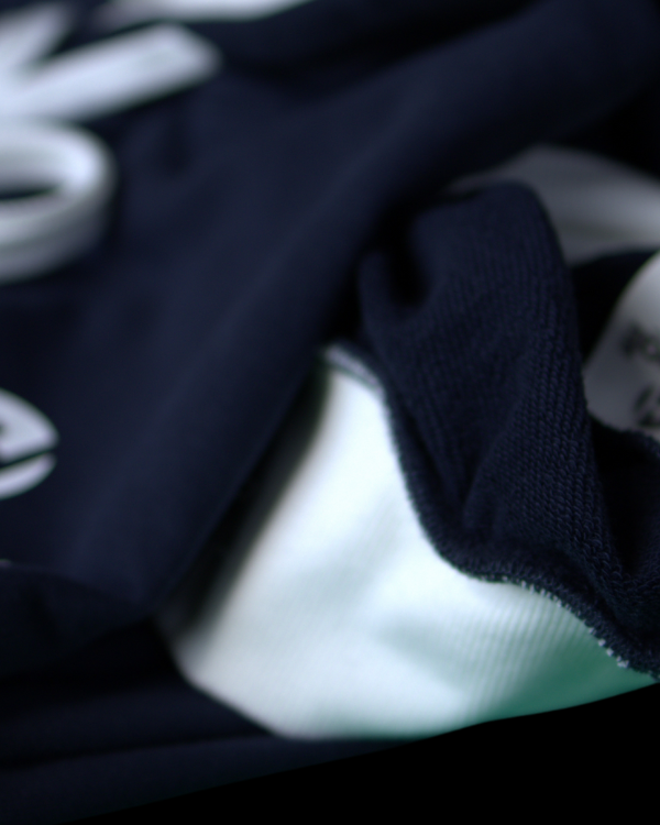 Premium Navy White Drop Shoulder Hoodie