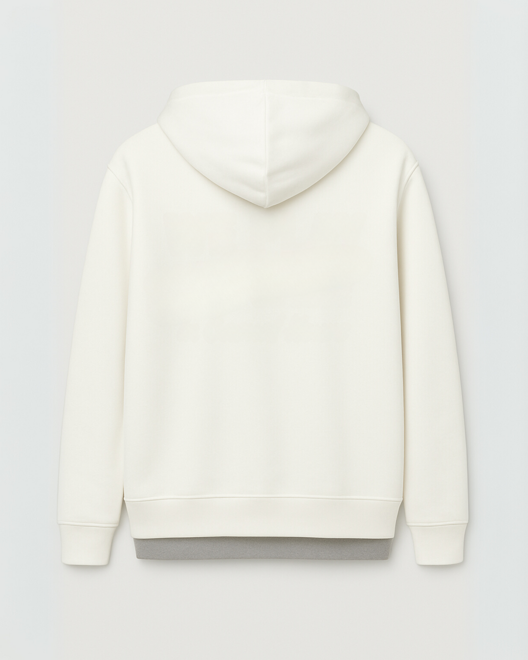 Premium White Silver Drop Shoulder Hoodie