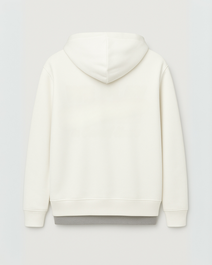 Premium White Silver Drop Shoulder Hoodie