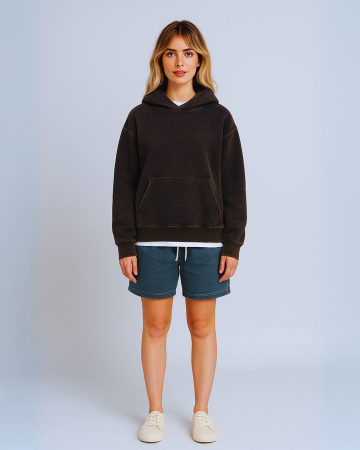 Vintage Black - Drop Shoulder Hoodie