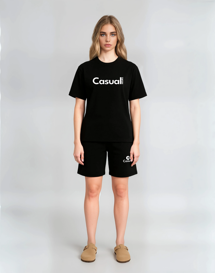 Black Cotton Shorts