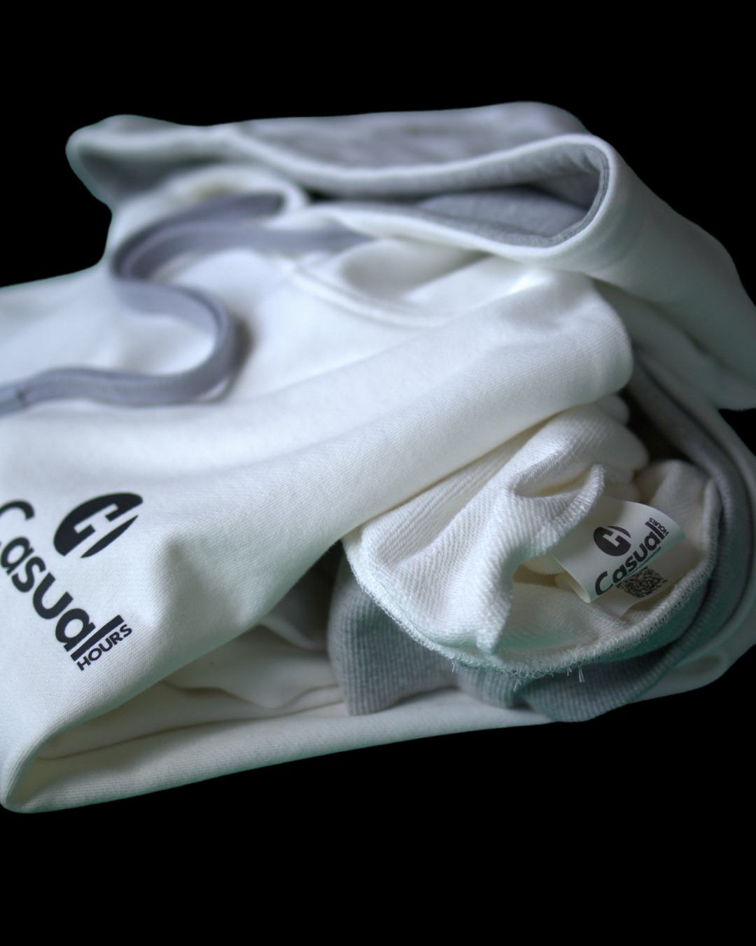 Premium White Silver Drop Shoulder Hoodie