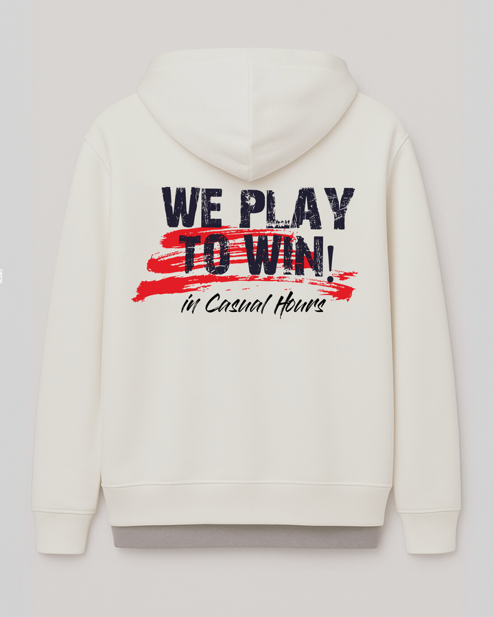 Premium White Cream Drop Shoulder Hoodie