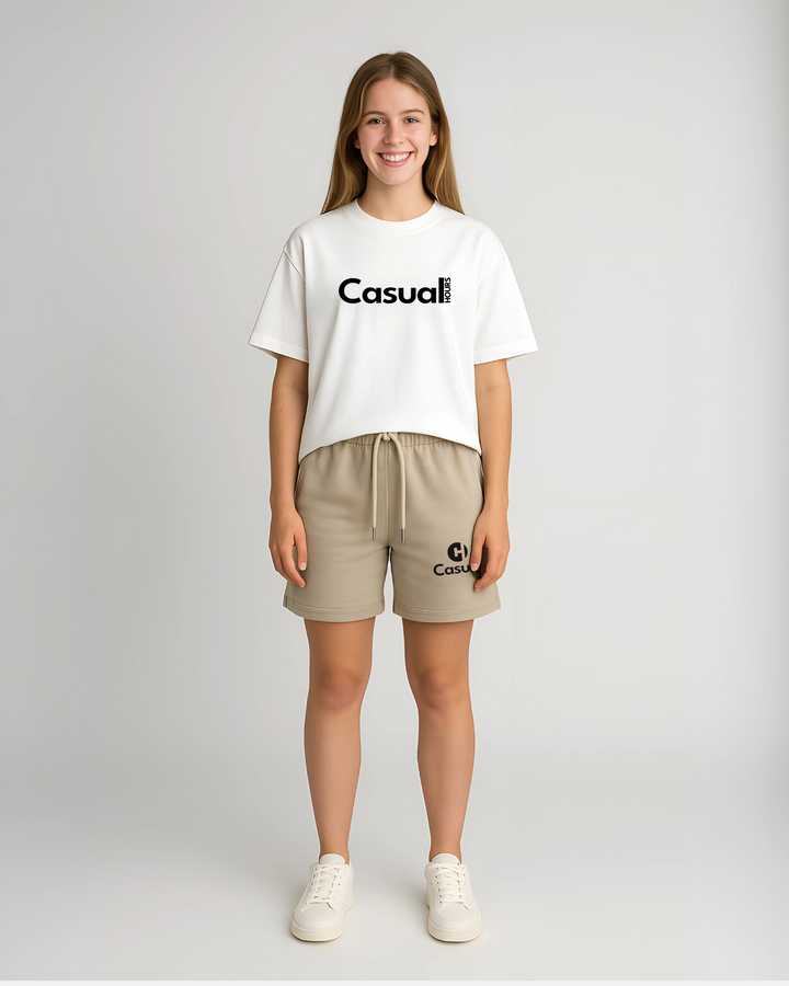 Khaki Cotton Shorts