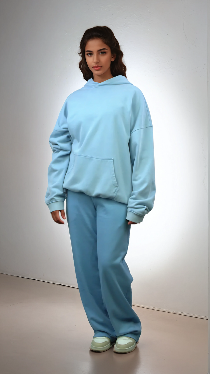 Vintage Light Blue - Drop Shoulder Hoodie