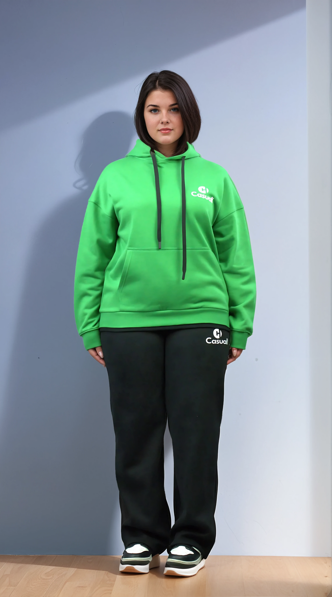 Premium Green Black Drop Shoulder Hoodie
