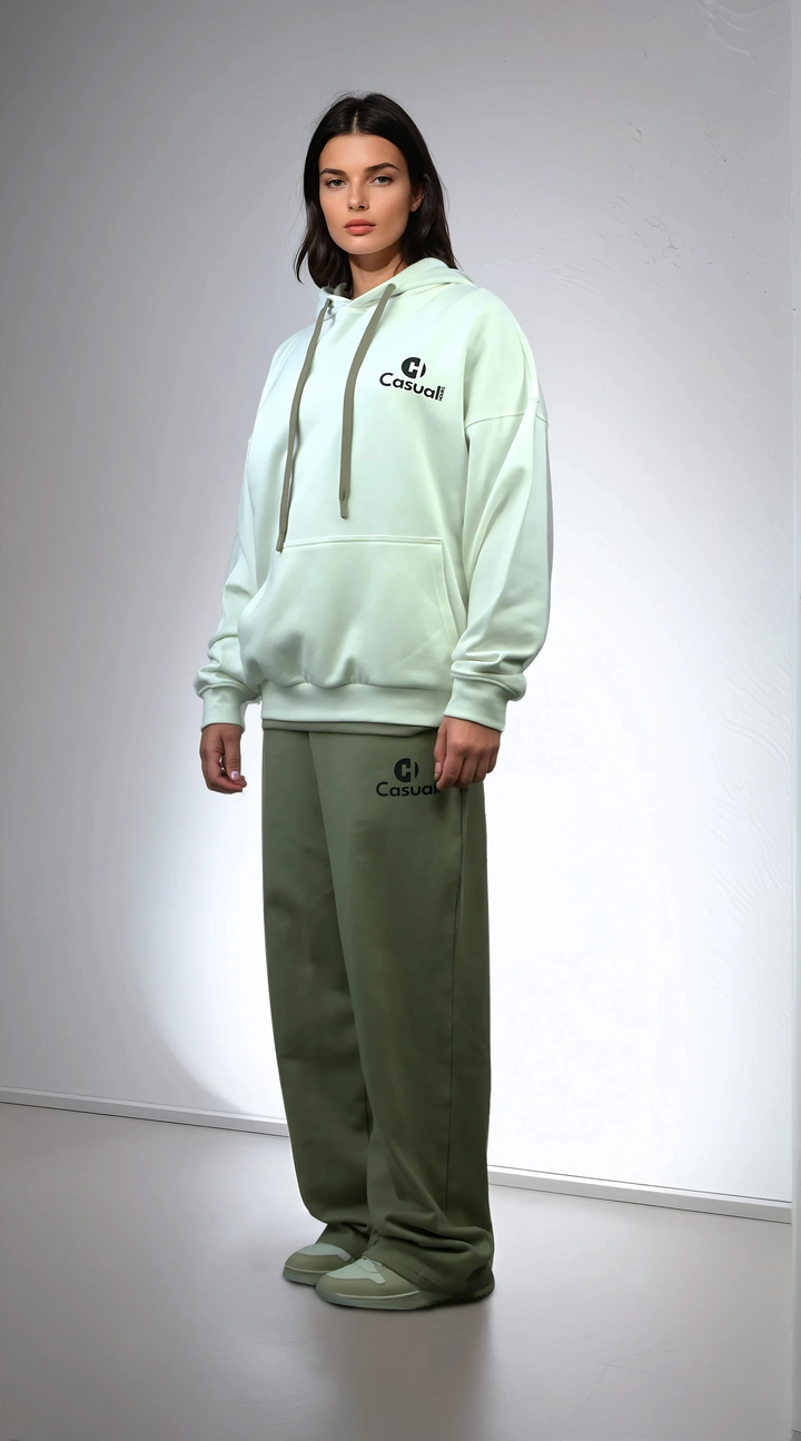 Premium White Cream Drop Shoulder Hoodie