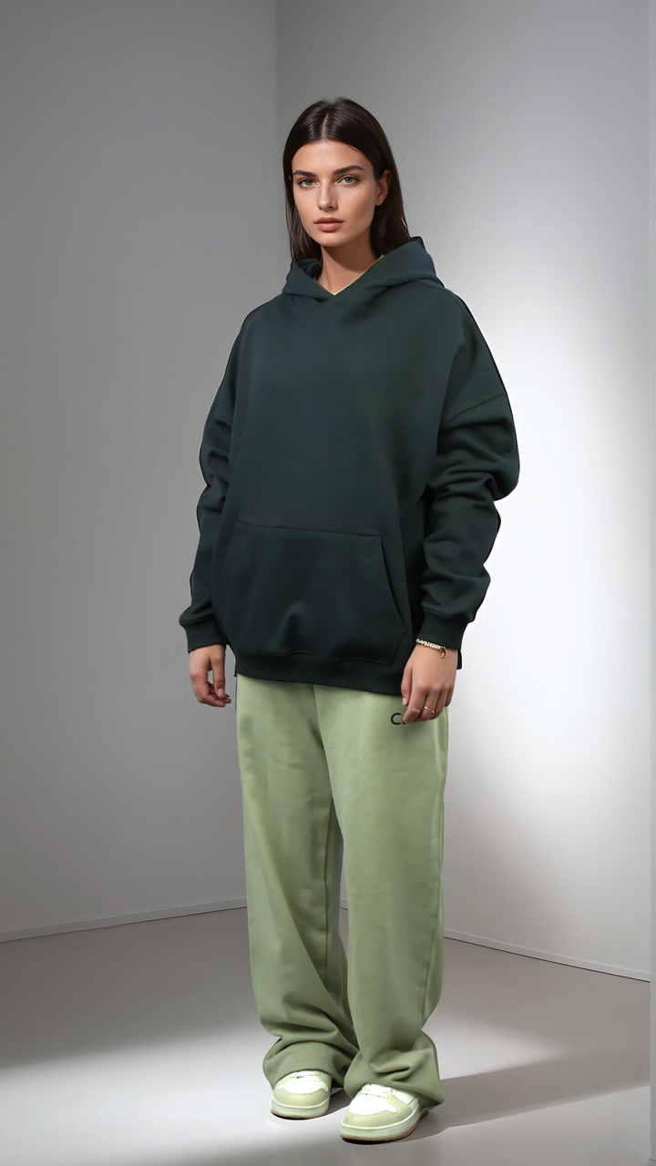 Drop Shoulder Hoodie - Black