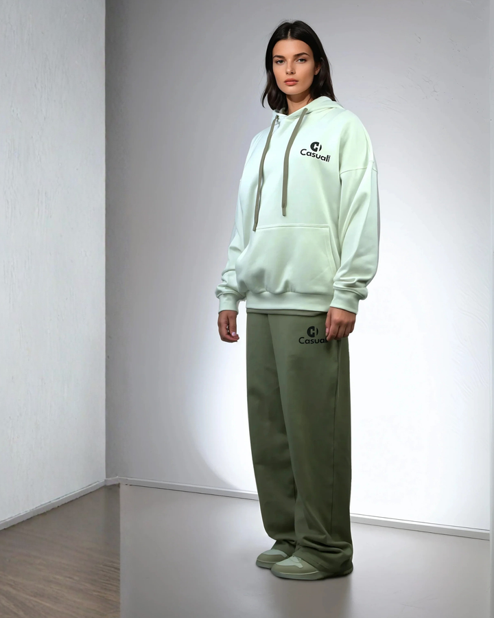 Premium White Cream Drop Shoulder Hoodie