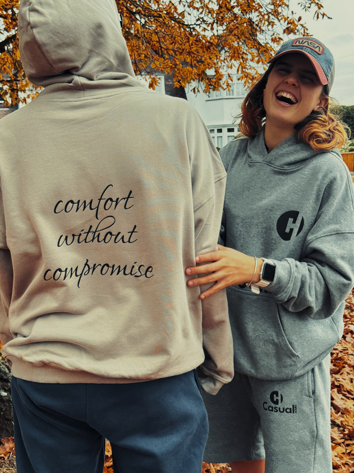 Drop Shoulder Hoodie - Khaki