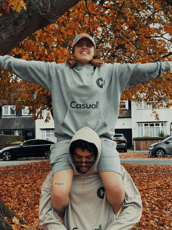 Drop Shoulder Hoodie - Charcoal Breeze