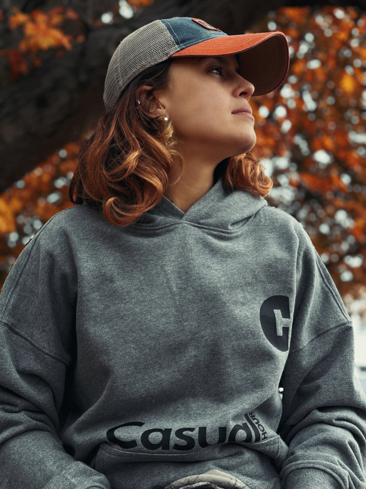 Drop Shoulder Hoodie - Charcoal Breeze