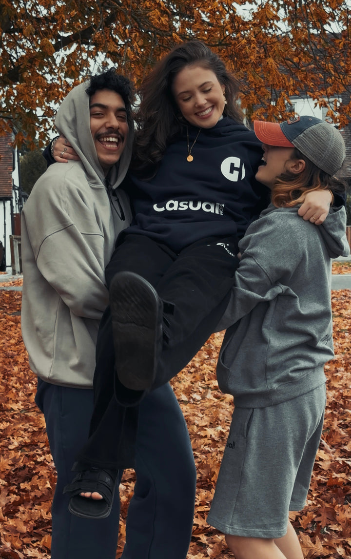 Drop Shoulder Hoodie - Navy