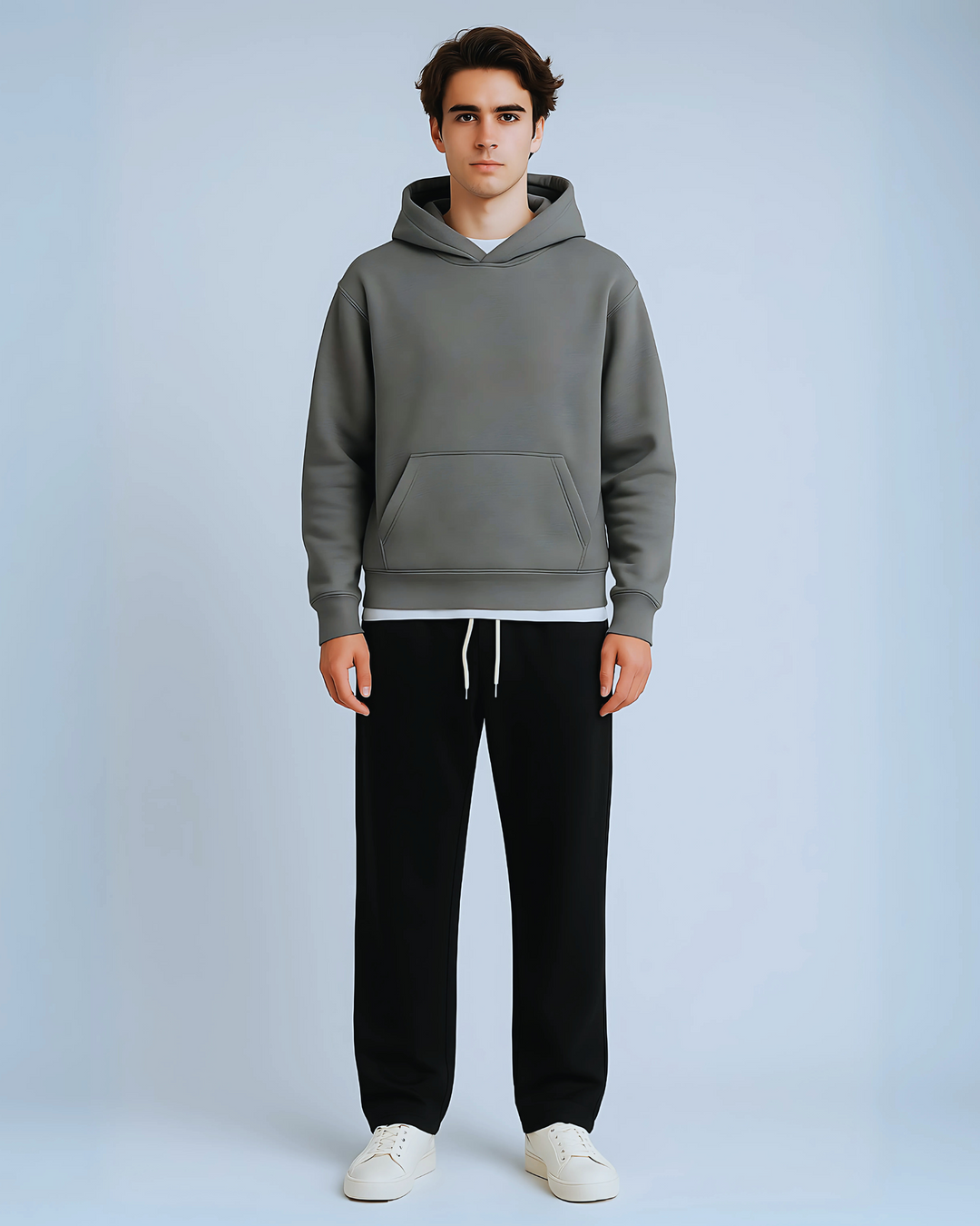 Drop Shoulder Hoodie - Charcoal Breeze