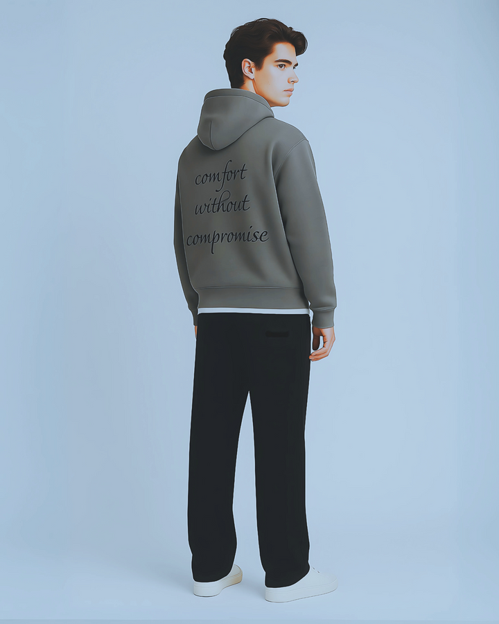 Drop Shoulder Hoodie - Charcoal Breeze