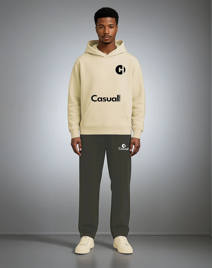 Drop Shoulder Hoodie - Khaki