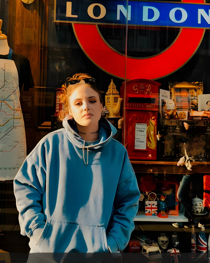 Vintage Blue - Drop Shoulder Hoodie