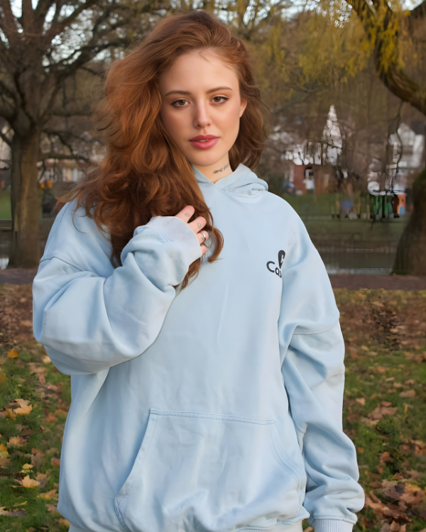 Vintage Light Blue - Drop Shoulder Hoodie