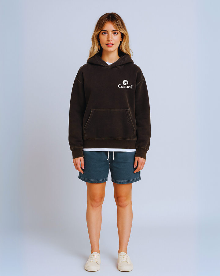 Vintage Black - Drop Shoulder Hoodie