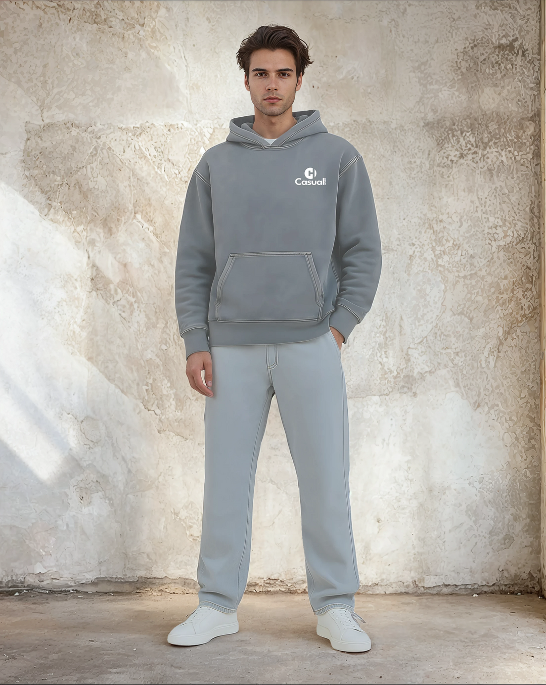 Vintage Lavender Blue - Drop Shoulder Hoodie